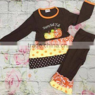 wholesale children character clothes Girl's fine embroidered pumpkin suit