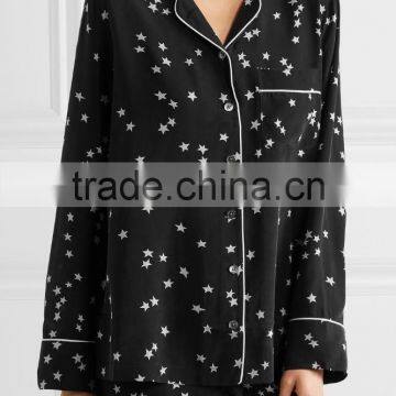 2017 High Quality Lady Pajamas Custom Print Short Sleeve Sleep Wear Wholeasle photo-2