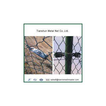 Green PVC coated diamond mesh Chain link fence