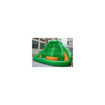 Mini Commercial Inflatable Slide With Climbing Wall , Frog Style Inflatable Pool Slide