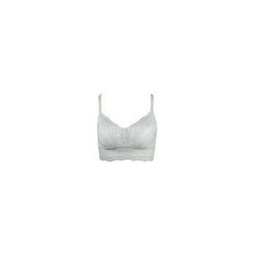 White Ladies Flexible Sweetie Lace Bralettes Soft Pullover Wireless Cup Bra