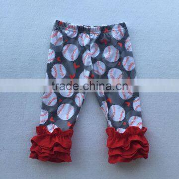 Wholesale 2017 Autumn Baby Clothing Icing Ruffle Pants Football Printed Pattern Girls Trousers Kids Cotton Long Pants