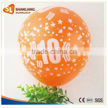 Printed Numbers 0-10 Balloon,1st Birthday Anniversary New Year Balloon