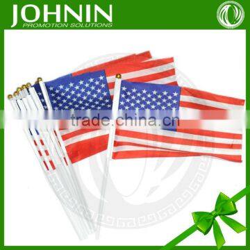 Election application polyester printed promotional plastic holder USA hand flag