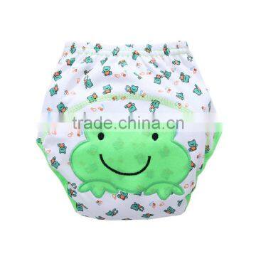 green frog design waterproof baby cloth nappy diaper