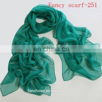 Chiffon Plain Muslim Yellow Scarf