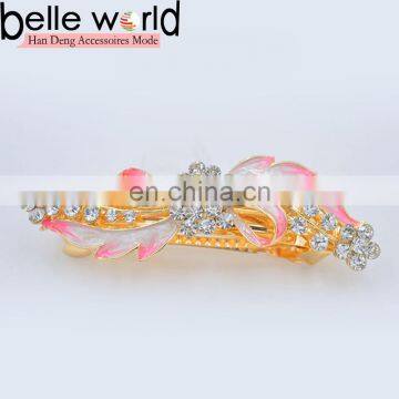 Elegant Bowknot Alloy Rhinestone French Barrette Hair Clips photo-3