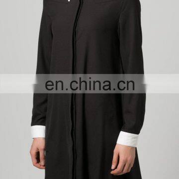 Lady Leisure Shirt Dress,White Collar Shirt Dress