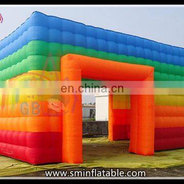 Promotion colorful inflatable cube rainbow camping tent for party /wedding