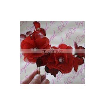 Aidocrystal Red Rose Hair Pin Flower Bobby Pins Red Hair Accessories for Bridal photo-5