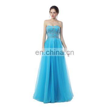 Free Shipping A Line Custom Made Sweetheart Sleeveless Floor Length Tulle Zipper Lace-up Backless Women Prom Dress