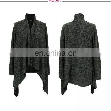Wholesale Woman Ruffle Long Sleeve High Neck Knitted Cardigan 2016 Fashion Designs photo-3