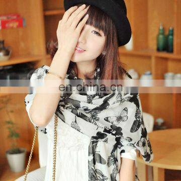 2014 women cheap price fashion style lovely long butterfly stole(PP085AL)