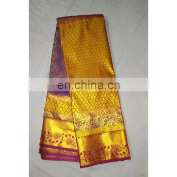 Indian Traditional Art Handmade Heavy Zari Work Pure Kanchipuram Silk Saree