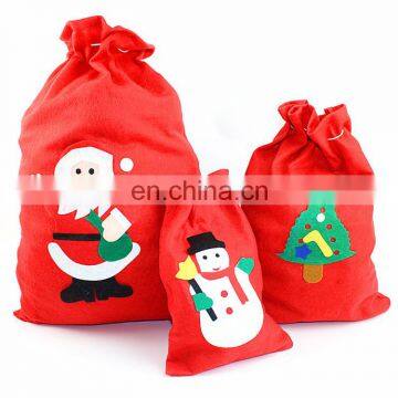 Wholesale bulk felt christmas drawstring gift bags