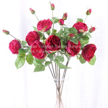 Wholesale Price Long Branch Artificial Crystal Rose For Wedding Decor