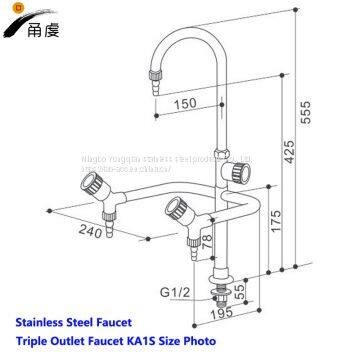 China Laboratory Faucets-lab Faucets-Triple Outlet Faucet-Stainless Steel Faucet photo-2