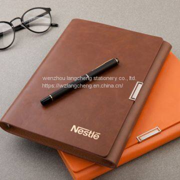 2020 new 6 ring bind notebook custom a5 planner kraft diary calendar card holder logo printing notebook