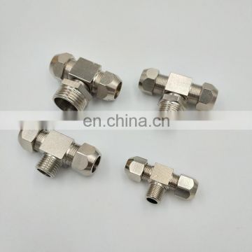 Quick coupler M10*1-OD6 male thread hard tube stainless steel 304 three way T type Terminal fitting flexible pipe fittings