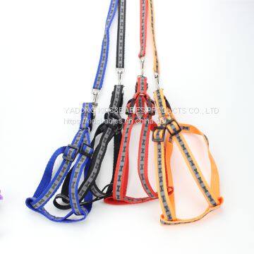 colorful round rope pet chest back traction rope Colorful flat rope chest strap A6