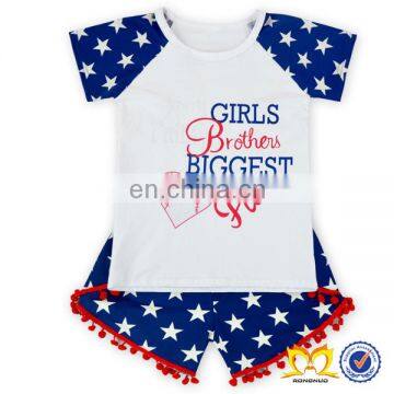 USA Star 4th of July Outfit Children Patriotic Clothing 2019 Summer Boys Boutique Clothing