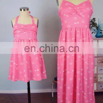 2019 Summer Pink Bow Adjustable Strap Button Boutique Wholesale Mommy And Me Matching (this Link for Girls,1-12years) photo-3