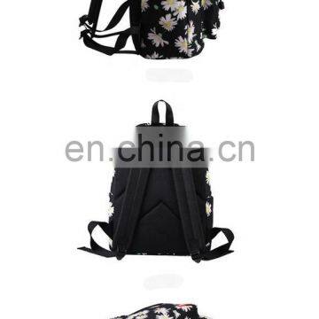 Flower Pattern Ladies College Bags Laptop Backpack School Girls Bags