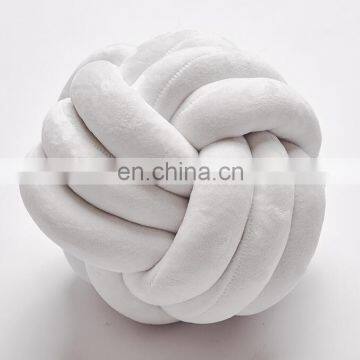 25X25CM Hot Sale Luxurious Chunky Knit Velvet Giant Knot Pillow In Cushion Baby Soft Ball Hollow Fiber Filled Three Tubes photo-7