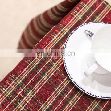 Christmas Series Polyester Jacquard 175GSM Hotel Dining Party Table Overlay Topper Wholesale Table Cloth With Check Pattern photo-7