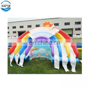 Colorful  rainbow Inflatable  printing slide  /factory price inflatable slide