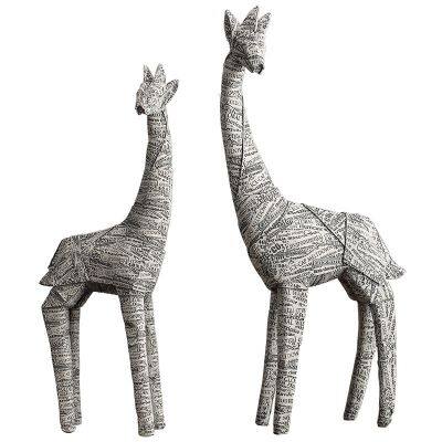 American Resin Folding Table Decoration Giraffe Craft Ornaments Animal With Alphabet Pattern For Home Decor