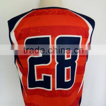 100%polyester Men's Performance Reversible Sublimation Print Tank Top photo-2