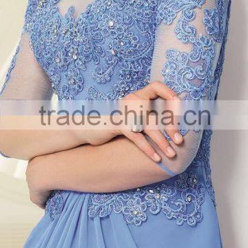 2014 New Arrive Elegant Mother of the Bride Dress With Beading and Appliques High Quality Boat Neck Mother of the Bride Dress photo-4