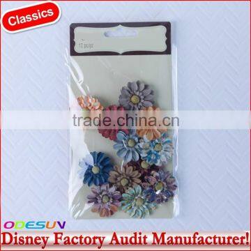 Disney Universal NBCU FAMA BSCI GSV Carrefour Factory Audit Manufacturer Burgundy Cream and Green Mini Floral Embellishments