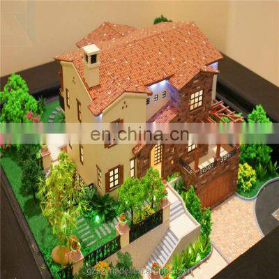 Scale 1:100 Good Quality Villa Model With Miniature Trees, Architectural Scale Models photo-3