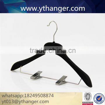 CY-622 Fancy Anarkali Dresses Velvet Hanger Flocking Velvet Plastic Hanger With Clip photo-2