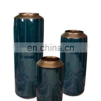 High Quality Drak Green Big and Small Different Size Ceramic Porcelain Vase photo-4