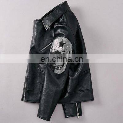 Wholesale Custom Logo Windbreaker Jacket Windproof Polyester Men's Leather Jackets