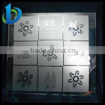 High grade 3-19mm acid etched pattern glass for decoration