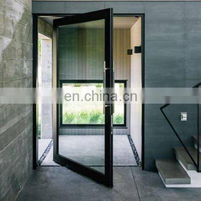 manufacturer price modern metal simple grill horizontal swing design double glazed glass security wrought iron pivot patio doors