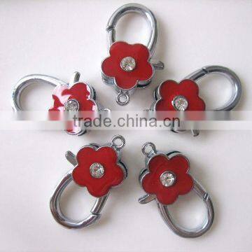 Rhinestone Enamel Heart Lobster Clip