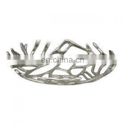 nickle plated designer metal bowl