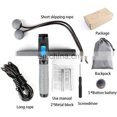 High Quality Digital Black Freestyle Heavy Weighted Private Label Skipping PVC Jump Rope photo-2