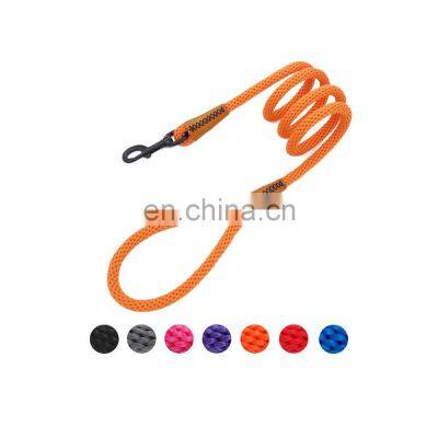 hot sale pvc round mountaineering running reflective nylon pu leather cotton waterproof dog traction rope