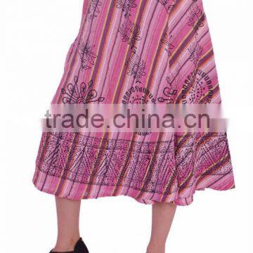 Wrap Around Skirts India Women Cotton Skirt Jaipur Sanganeri Hand Block Print