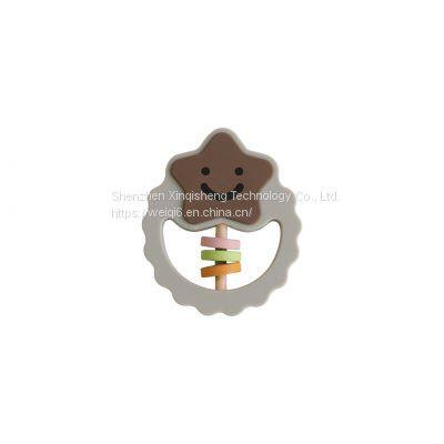 Star Silicone Baby Teether Food Grade Silicone Teething Ring Baby Teething Pendant photo-4