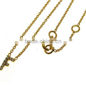 Letter Pendant Gold Plated White Topaz photo-3