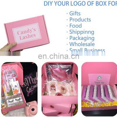 Custom Logo Pink Cardboard Paper Cartons Shipping Mailer Box Corrugated Wedding Clothes Gift Box Packaging photo-5