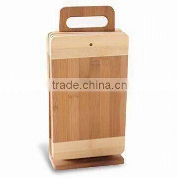 mini 3 pcs bamboo chopping blocks with stand