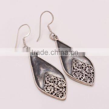 925 SOLID STERLING FINE SILVER OLD & ANTIQUE SILVER EARRINGS